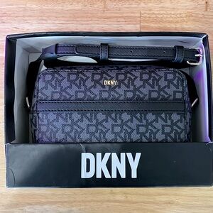 DKNY Black & Grey Camera Crossbody Bag